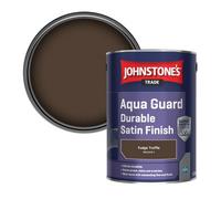 Johnstone's Trade Wood & Metal Aqua Guard Durable Satin Paint Fudge Truffle (Ppg1075-7) 5L