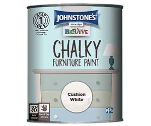 Johnstone's - Upcycling Furniture Paint - Cushion White - 750ml | Chalky Finish, Internal Wood, Metal & Ceramic Furniture, Scratch Resistant - Use with Johnstone's Finishing Wax