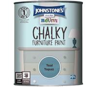 Johnstone's - Upcycling Furniture Paint - Teal Topaz - 750ml | Chalky Finish, Internal Wood, Metal & Ceramic Furniture, Scratch Resistant - Use with Johnstone's Finishing Wax