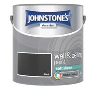 Johnstone's Wall & Ceiling Black Soft Sheen Paint - 2.5L
