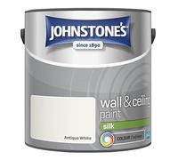 Johnstone's - Wall & Ceiling Paint - Antique White - Silk Finish - Emulsion Paint - Fantastic Coverage - Easy to Apply - Dry in 1-2 Hours - 12m2 Coverage per Litre - 2.5L