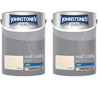 Johnstone's - Wall & Ceiling Paint - Magnolia- Matt Finish - Emulsion Paint - Fantastic Coverage - Easy to Apply - Dry in 1-2 Hours - 12m2 Coverage per Litre - 5L (Pack of 2)