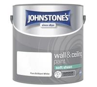 Johnstone's Wall & Ceiling Pure Brilliant White Soft Sheen Paint - 2.5L