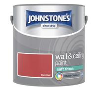 Johnstone's Wall & Ceiling Rich Red Soft Sheen Paint - 2.5L