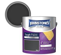 Johnstone's - Washable Paint - Black - Matt Finish - Emulsion Paint - Highly Durable - Stain Resistant - Non Toxic & Low Odour - 12m2 Coverage per Litre - 2.5L