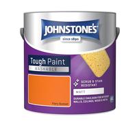 Johnstone's - Washable Paint - Fiery Sunset - Matt Finish - Emulsion Paint - Highly Durable - Stain Resistant - Non Toxic & Low Odour - 12m2 Coverage per Litre - 2.5L