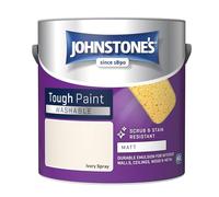 Johnstone's - Washable Paint - Ivory Spray - Matt Finish - Emulsion Paint - Highly Durable - Stain Resistant - Non Toxic & Low Odour - 12m2 Coverage per Litre - 2.5L