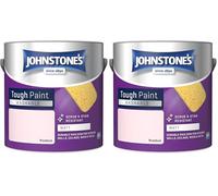 Johnstone's - Washable Paint - Rosebud - Matt Finish - Emulsion Paint - Highly Durable - Stain Resistant - Non Toxic & Low Odour - 12m2 Coverage per Litre - 2.5L (Pack of 2)