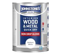 Johnstone's - Wood & Metal Paint - Gloss Finish - Brilliant White - 1.25l - Water Based - Non Drip & Quick Drying - Radiator Paint - Low Odour (Packing may vary)