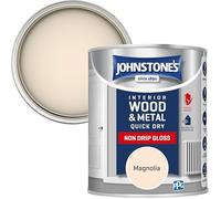 Johnstone's - Wood & Metal Paint - Gloss Finish - Magnolia - 750ml - Water Based - Non Drip & Quick Drying - Radiator Paint - Low Odour - Dry in 1-2 Hours - 8m2 Coverage per Litre