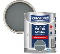 Johnstone's - Wood & Metal Paint - Gloss Finish - Steel Smoke - 750ml - Water Ba