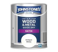Johnstone's - Wood & Metal Paint - Satin Finish - Antique White - 750ml - Water Based - Quick Drying - Radiator Paint - Low Odour - Dry in 1-2 Hours - 8m2 Coverage per Litre