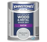 Johnstone's Wood & Metal Satin Paint - Manhattan Grey 750ml