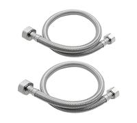 JOHO 2 x Tap Hose for Connecting a Tap Throw 1/2 Inch x 3/8 Inch x 500 mm Flexible Hose Connection Hose Chrome