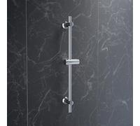 JOHO Shower Rail 0.7 m Stainless Steel Shower Rail with Shower Head Holder and Variable Wall Fixings for Variable Adaptation to Existing Drill Holes Wall Rail Chrome