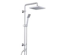 JOHO Shower Slider Rail with Adjustable Shower Holder Bracket Wall Mounted Shower Column 92cm in 304 Stainless Steel Bathroom Shower Set with Shower Head and Shower Hose 150CM(ABS 20x20)