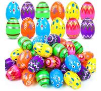 JOHOSEEK Plastic Easter Eggs Fillable, 36 PCS Printed Bright Easter Eggs Empty, Colorful Eggs for Easter Gifts Party Favors Eggs Hunt, Easter Basket Stuffers, Plastic Eggs Bulk