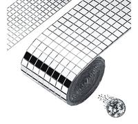 Johotone Self Adhesive Mosaic Tiles Square Glass Mirror Tiles Mini Mirror Mosaic Stickers for DIY Craft Xmas Decoration Wall Decals 3200 Pcs 5 x 5 mm, Silver, (ZNMSKQT01_SL_2)