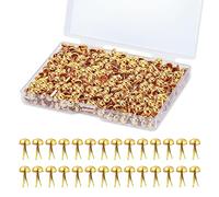 Johotone Split Pins Metal Round Brads Mini Paper Fasteners for Paper Craft Scrapbooking DIY Crafts 6mm*12mm 500pcs Gold