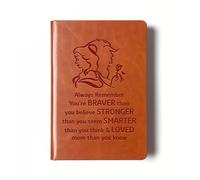 JOHSBYD Beauty and The Beast Leather Notebook Always Remember You’re Braver Than You Believe Leather Notebook TV Movie Gifts Inspirational Gifts for Son Daughter (always remember)