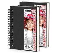 joibabe 2 Pack A5 Sketch Books 200GSM Hardcover Spiral Bound Drawing Pad,80 Sheets/160 Pages Sketch Pad - Drawing Thick Paper, Professional Sketchbooks for Kids & Adults, Studio & Outdoor