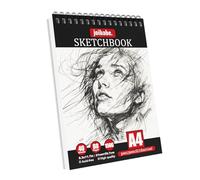 joibabe A4 Sketch Book, Hardcover Spiral Bound Sketchbook 150gsm, 40 Sheets 80 Pages Sketch Pad,Natural White Drawing Book, Professional Drawing Pad for Kids & Adults & Artists