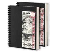 joibabe A4 Sketch Books, Hardcover Spiral Bound100gsm Drwaing pad,160 Sheets /320 Pages Sketch Pad,Natural White Drawing Paper, Professional Sketchbooks for Kids & Adults & Artists (2PACK)