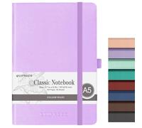 joibabe A5 Notebook with Lined Pages,196 Pages,100GSM Notepad with Soft PU Cover,Pen Holder,inner Pocket,Index Tabs.Journal Note Book for Office School Home Writing and Note-Taking(purple)