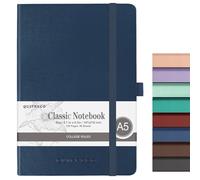 joibabe A5 Notebook with Lined Pages,196 Pages,100GSM Notepad with Soft PU Cover,Pen Holder,inner Pocket,Index Tabs.Journal Note Book for Office School Home Writing and Note-Taking(blue)