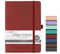 joibabe A5 Notebook with Lined Pages,196 Pages,80GSM Notepad with Soft PU Cover,Pen Holder,inner Pocket,Index Tabs.Journal Note Book for Office School Home Writing and Note-Taking(red)