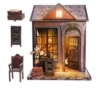 Joibabe DIY Miniature House Kit,Mini Buliding Kit,Magic Library Book Nook Kit for Adult and Teens, Dollhouse,Tiny House, 3D Wooden Puzzle with LED Lighting, Gifts for Family, Friends