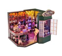 Joibabe Magic Shop Book Nook Kit - DIY Miniature House Dollhouse Kit for Adult and Teens, Tiny House Bookshelf Decor 3D Wooden Puzzle with LED Lighting, Gifts for Family, Friends (Magic Shop)