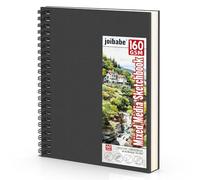 Joibabe Mixed Media Sketchbook A4, 160GSM Heavy Duty Art Paper, 60 Sheets (120 Pages), Spiral Bound Acid Free Drawing Pad, for Watercolour, Acrylic, Pencil, Sketching for Artists, Adults and Students
