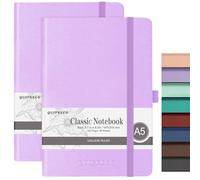 joibabe Notebook A5 Lined Hardback 2 Pack - Thick Journal Notpad with 384 Pages,100gsm Paper, 2 Free Sticky index Tabs,Inner Pocket. Ruled Journal Notebook for Writing, Working, Study, Diary (purple)
