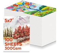 joibabe100 Sheets A6 Watercolour Paper,300GSM / 5"×7" Cotton Cold Water Colour Paper Drawing Painting Supplies Postcards for Artists Adults Students,Thick Drawing Bulk for Wet Dry Mixed Media Sketch