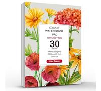 joibebe A4 Watercolour Pad 30 Sheets 300GSM Water Colour Paper, 100% Cotton,Glue Bound,Hot-Pressed Watercolour Sketchbook Drawing Painting Supplies for Artists Adults Students Wet Dry Mixed Media