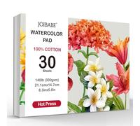joibebe Watercolour Pad A5,30 Sheets 300GSM Water Colour Paper,100% Cotton,Hot-Pressed,Glue Bound,Drawing Painting Watercolour Sketchbook Supplies for Artists Adults Students for Wet Dry Mixed Media