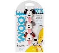 Joie 12605 Woof Bag Ties, Dog Themed, One Size, White, Set of 3