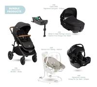 Joie Alore Pushchair with I-Jemini Car Seat & Base & Serina Swing & Calmi Carrycot Bundle - Shale