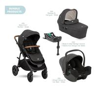 Joie Alore Pushchair with I-Snug 2 Car Seat & Base & Ramble XL Carrycot Travel System Bundle - Shale
