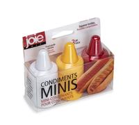 Joie Condiment Mini Squeeze Bottles with Nozzle Caps Non-Stick Silicone Set of 3