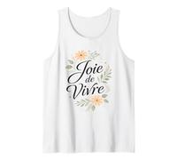 Joie de Vivre French Quote Floral Summer Vibes Tank Top