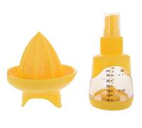 Joie FreshPress Citrus Juicer & Sprayer, Manual Juice Extractor with Measuring Cup and Nozzle, Yellow, 1 count