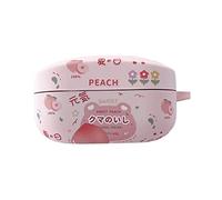 Joie & Joho Compatible with Sony WF-1000XM4 Case, Pink Peach Case for Earbuds Men Teens Boys Women Soft Silicone Keychain Accessories