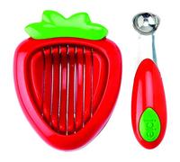 Joie Kitchen Gadgets 87312 Joie Strawberry Hull and Slice, Plastic, Red 2-Piece Set