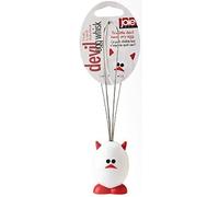 Joie Kitchen Gadgets Devil Egg Whisk, Silly and Fun Kitchen Accessory, Baking, Cooking and Mixing, Cakes and Cookies, Eggs 7 Stainless Steel Devil Mini Egg Whisk White