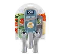 Joie Mandoline Slicers, 3-Piece Set, Hand-Held Adjustable Stainless Steel Kitchen Slicers with Safety Guard for Effortless Vegetable & Fruit Slicing