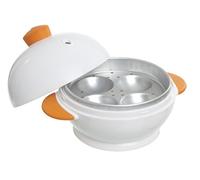 Joie Microwave Egg Boiler - 4-Egg Cooker for Hard & Soft Boiled Eggs, Quick & Easy Breakfast Maker, BPA-Free, Microwave Safe, White