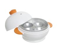 Joie Microwave Egg Boiler - 4-Egg Cooker for Hard & Soft Boiled Eggs, Quick & Easy Breakfast Maker, BPA-Free, Microwave Safe, White