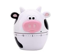 Joie Moo Mechanical Kitchen Timer - 60-Minute Manual Timer, No Batteries Required, White Cow Design